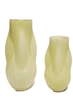 轻奢现代中古风玻璃花瓶家居桌面插花摆件样板间电视柜装饰摆件