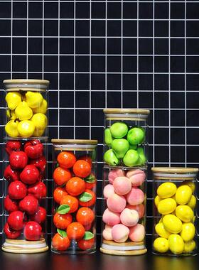 样板间厨房彷真水果模型杂粮罐摆件套装饭厅整体橱柜酒柜软装饰品