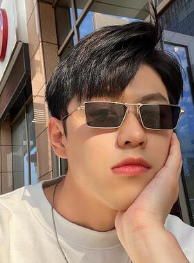金丝小框欧美超酷潮人男士2025新韩版太阳眼镜痞帅街拍蹦迪偏光太