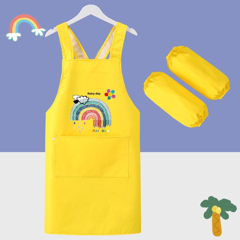 Kindergarten middle and large children's waterproof apron apron coveralls