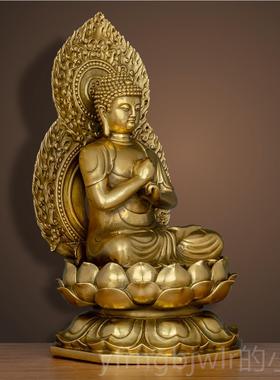 新款福佛佑 黄铜毗卢佛遮那佛大日如来家用供奉堂本林命佛佛像摆