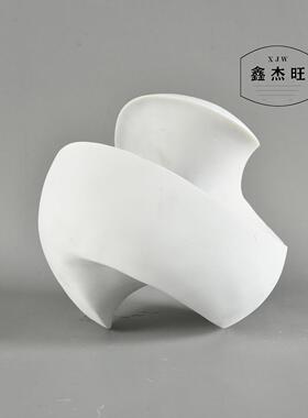 现代简约白色异形转扭陀螺摆件摆设样旋软板房售楼处1书房装饰曲