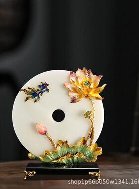 珐琅平CF-06350安扣新中式彩玉关石扣装饰摆件天然客玄电视柜高档