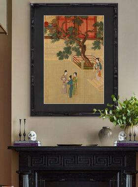 宫春挂晓法式EXU国厅复古装饰画小客众中玄关餐厅国画中式古风书