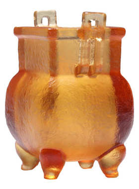 线茶道装饰四琉璃古法足三小插精致香炉香炉足香炉双耳香香摆件