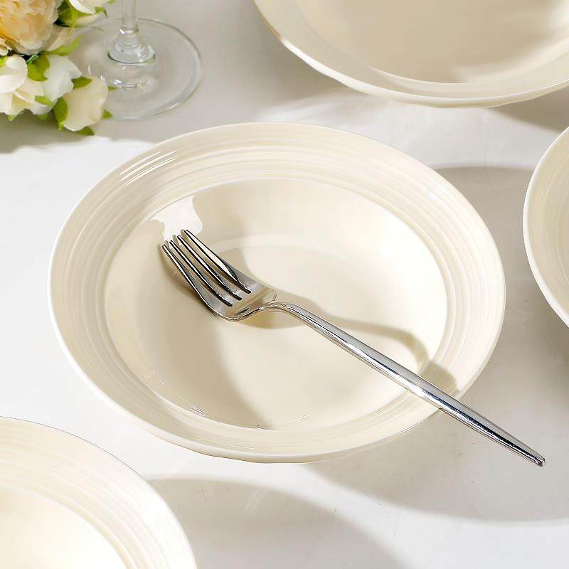 6祇装螺纹草帽盘盘子家用2025新款陶瓷加深盘盘子沙拉义大利面 面,淘宝优惠券,粉丝福利购,淘宝优惠卷