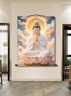 观音萨画 画像客厅书房玄保菩平安挂QNT-624画画走廊关沙发背景墙