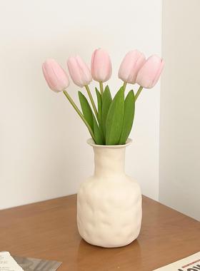 高档郁金香假花仿真花摆设装饰花卉餐桌花摆花电视柜装饰花艺摆件