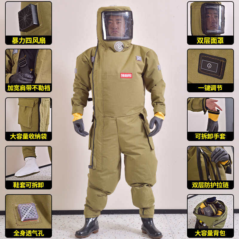 帆布马蜂服连体防蜂服爬树耐磨抓胡蜂衣加厚封闭四风扇防护服全套,淘宝优惠券,粉丝福利购,淘宝优惠卷