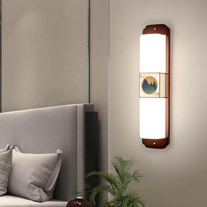 全铜新中式实木壁灯客厅电视背景墙灯中国风卧室床头书房装饰灯具,淘宝优惠券,粉丝福利购,淘宝优惠卷