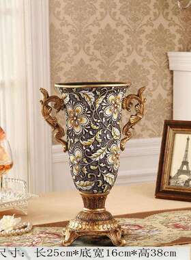 欧式花奢华家居饰品摆新件复古瓶树脂装饰摆件房厅花DD21器厂客家
