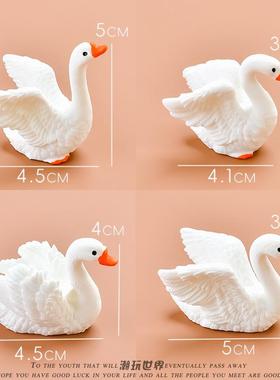 创意唯美白天鹅摆件高颜值花盆装饰树脂桌面摆件小礼品可爱小礼物
