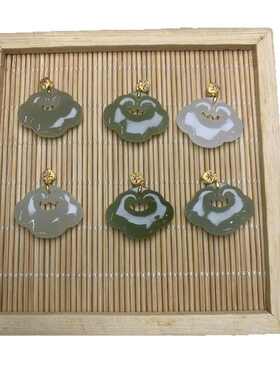 厂家批发和田玉银扣大号如意锁吊坠干净无杂质 小众设计轻奢感