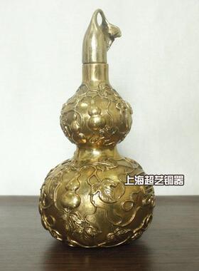 铜铜葫芦摆件玉堂富贵工艺品揭盖葫芦