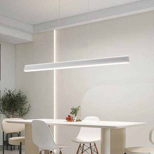 厅吊灯全谱现代简约极简饭一字灯长条创全光谱81意网红饭餐桌光厅 - 图3