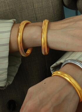 10mm European and American retro striped elastic ring brlet