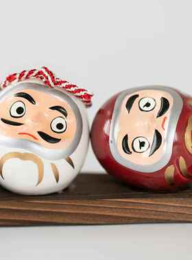 日本制手绘陶瓷达摩摆件客厅玄关办公收银台开运招财开业装饰礼物
