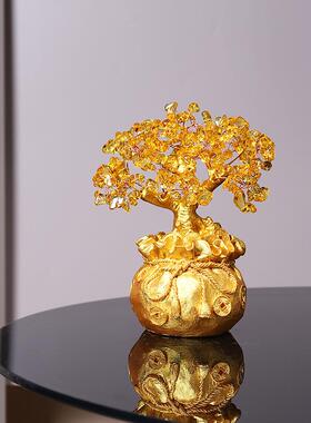 新中式发财树摇钱树家居装饰工艺品摆件客厅玄关酒柜办公室乔迁