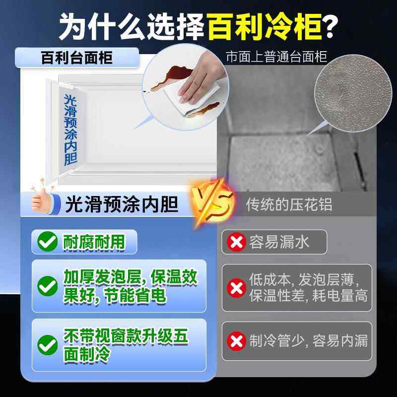 百利冰柜台式冷藏烧烤炸串展示柜小型冷冻保鲜卧式三轮车摆摊冰箱,淘宝优惠券,粉丝福利购,淘宝优惠卷