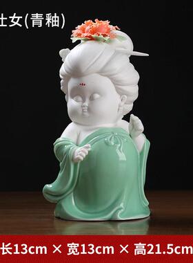 唯美唐朝仕女摆件新中式古风客厅电视柜酒柜博古架家居装饰艺术品