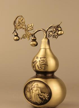 精工葫芦摆件 福寿福禄 寿星葫芦办公室家居客厅玄关工艺品