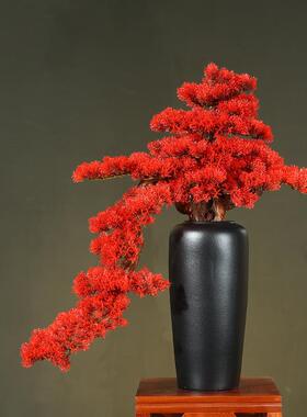 花新中式陶瓷花客厅M00195玄关插架博古瓶摆设假花绿植盆景酒店用