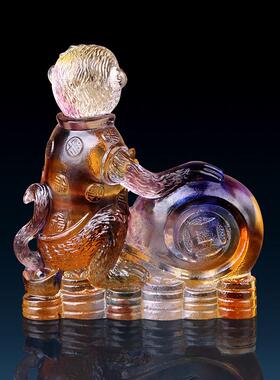 班德拉斯可爱琉璃猴年大吉如意猴生肖摆件办公客厅装饰工艺品摆件