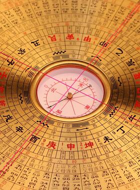 八寸罗国源精品罗盘高精度大天池专业纯铜8寸九宫玄空飞星八九运
