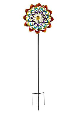 家直销欧式园铁艺金属花艺KNI品风车花插园林工庭院插件厂地插可