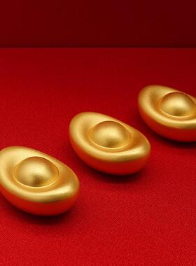 金元宝摆件招财进宝家居装饰摆件真金鎏镀锌合金元宝实心工艺礼品