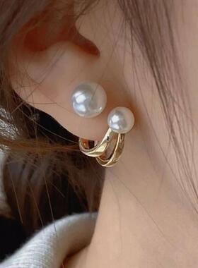 Korean Vintage Pearl Crystal Earrings For Women Jewelry High