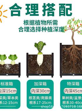 阳台种植箱种菜箱特大家庭楼顶花箱加厚长方形塑料组合花盆槽跨境