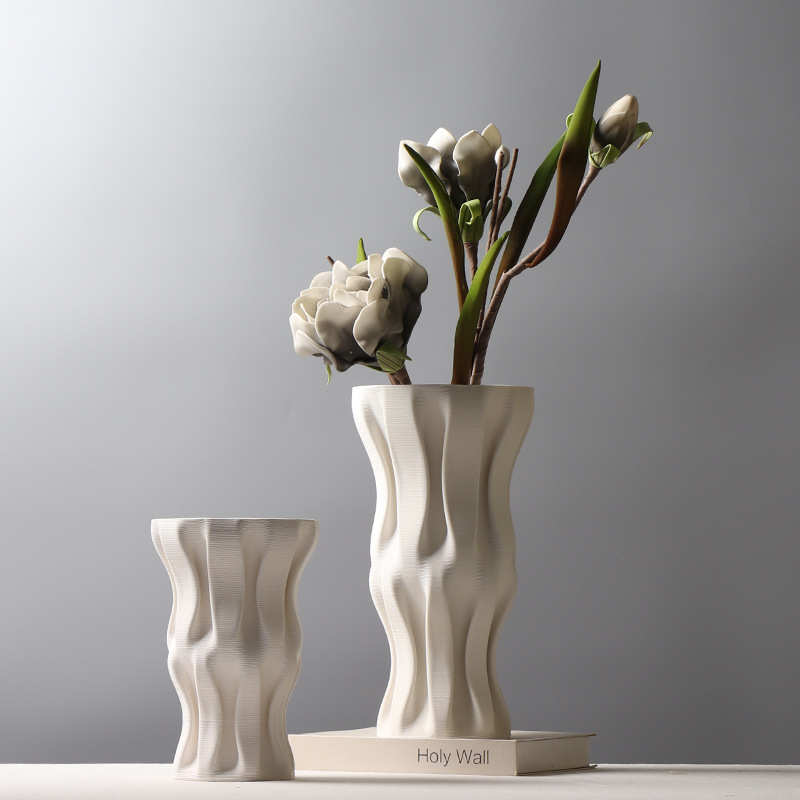 不规则搭配摆件打印创意现代装饰品肌理陶瓷简约软设计师装花瓶3d - 图3