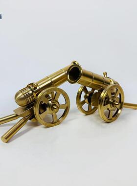 黄铜大炮模型 工艺品摆件意大利炮 玄关装饰品放鞭炮火炮小钢炮