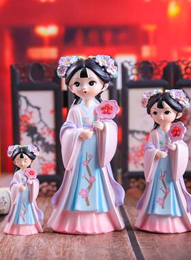 国潮风里花未眠D1218-1-古品风梦美女摆桌面展示柜装饰精件美小礼