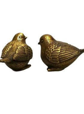 包邮铜麻雀一对 铜家雀小鸟小麻雀摆件家居装饰礼品古玩收藏