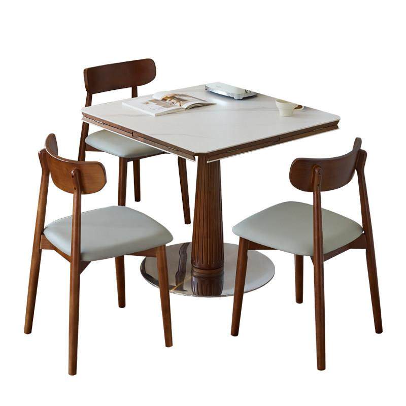 方桌可变圆桌折叠餐桌椅2024新款小户型岩板正方形实木伸缩饭桌子,淘宝优惠券,粉丝福利购,淘宝优惠卷