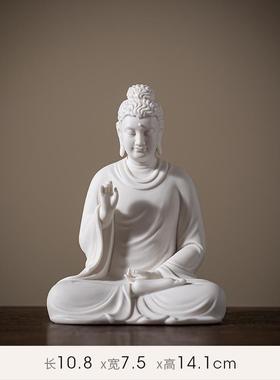 高档中厅式如来佛祖陶瓷迦摩释尼佛摆件家像居客玄关楞严咒背景灯