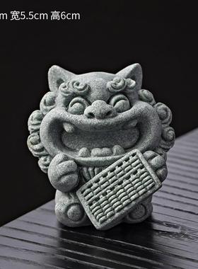 正品公国风狮爷摆件办室工风位桌面茶桌装小饰茶宠工艺品创意生日