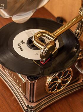 Bylure欧式复古黑胶唱片留声机摆件家居饰品玄关桌面客厅乔迁装饰