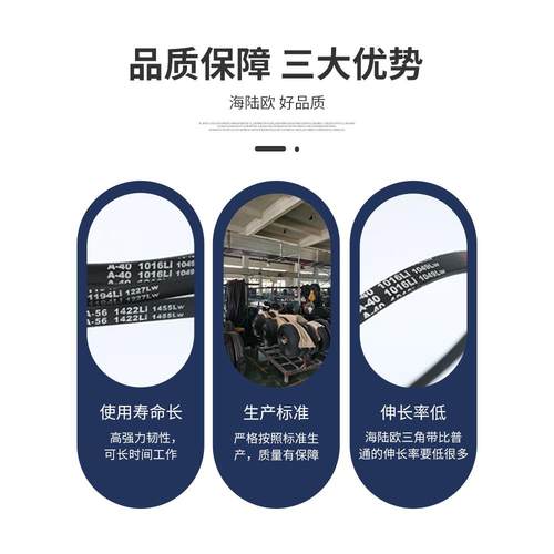 海洛三角带a型英制A16-A60橡胶输送带b型c型工业机械皮带系列 - 图2