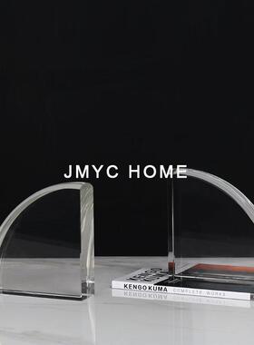 极简轻奢书靠书立书档摆件样板房书房书桌客厅软装饰品电视柜水晶