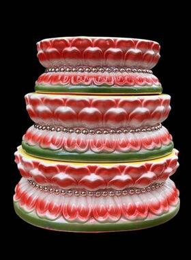 观音菩萨佛像底座陶瓷莲花座桌垫高神像底座托 托架供奉供佛圆形