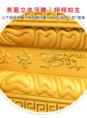 红实木佛像底座鎏金财神观音菩萨加高家用摆件供奉台莲花座垫托架