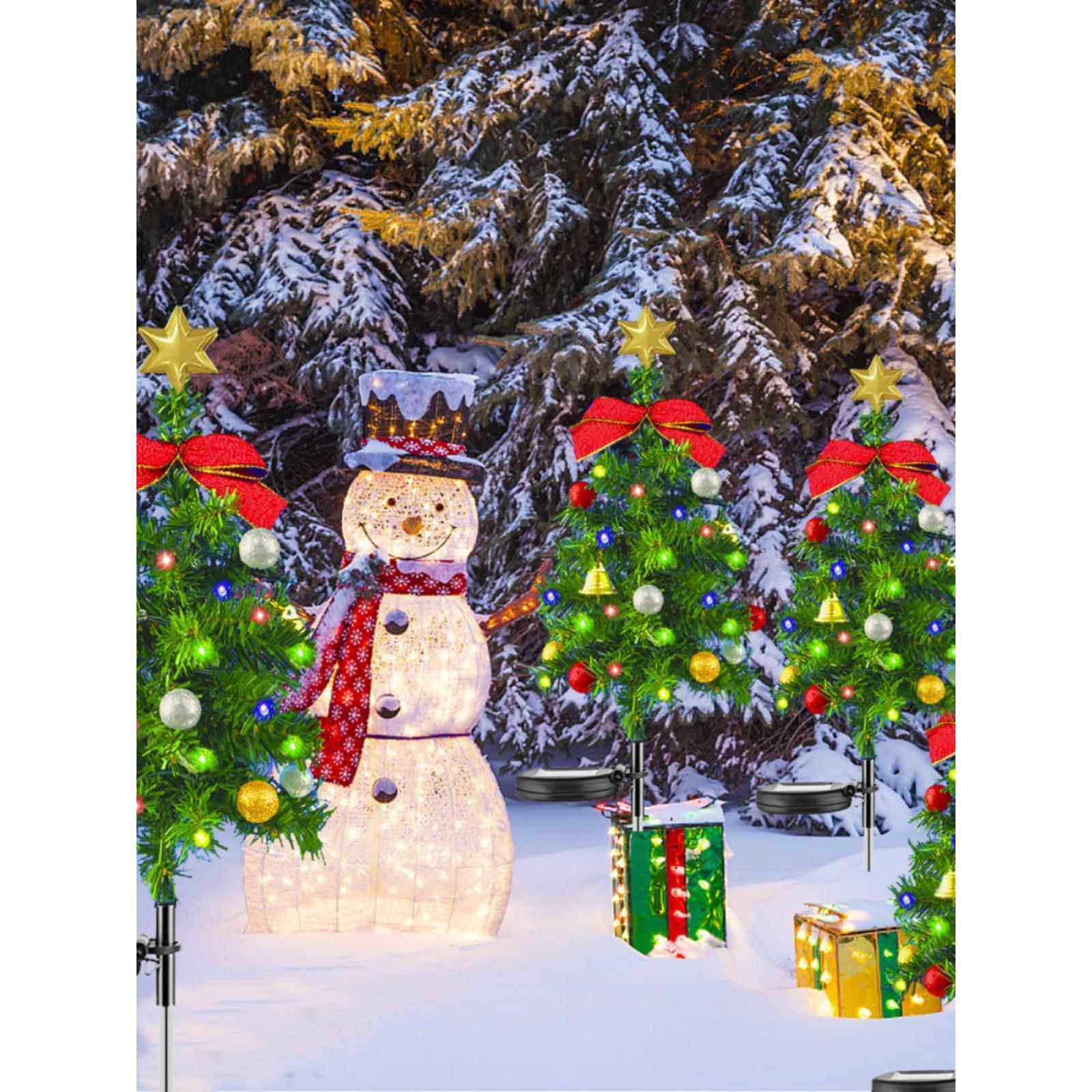 太阳能圣诞树灯圣诞节日氛围装饰灯防水户外庭院花园插地草坪灯,淘宝优惠券,粉丝福利购,淘宝优惠卷