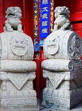 定石雕门墩抱石狮制子小麒象鼓石做旧SD-603摆件汉白玉麟抱鼓石青