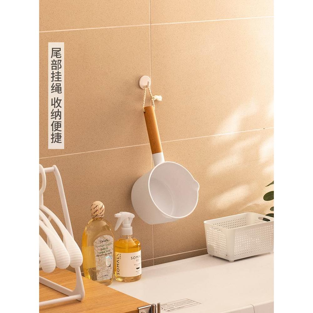日式水瓢厨房舀水勺家用塑料创意加深厚水舀子水漂摔不破榉木勺子 - 图1