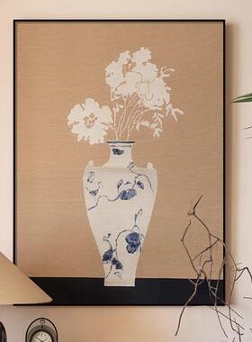 新中式客厅装饰画宋代美学餐厅挂画中古风高级感花卉玄关卧室壁画