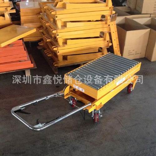 500kg手柄折叠手动平台车移动式液压升降平台车升降台 - 图1