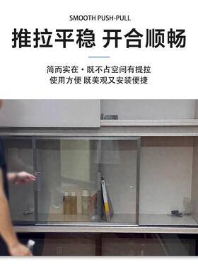 衣柜趟门轨道内嵌玻璃门橱柜推拉平移门缓冲滑轨导轨书柜五金配件
